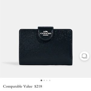 Coach Medium Corner Zip Wallet silver midnight navy